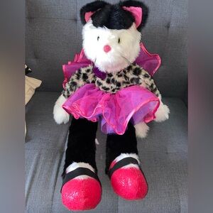 VINTAGE PHEBE PHILLIPS Dancing Ballerina Leopard Fur Plush Cat 32” LIN